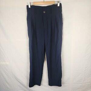 Madewell NWT Drapey Paperbag Navy Blue High Rise‎ Pants Women's Size 2